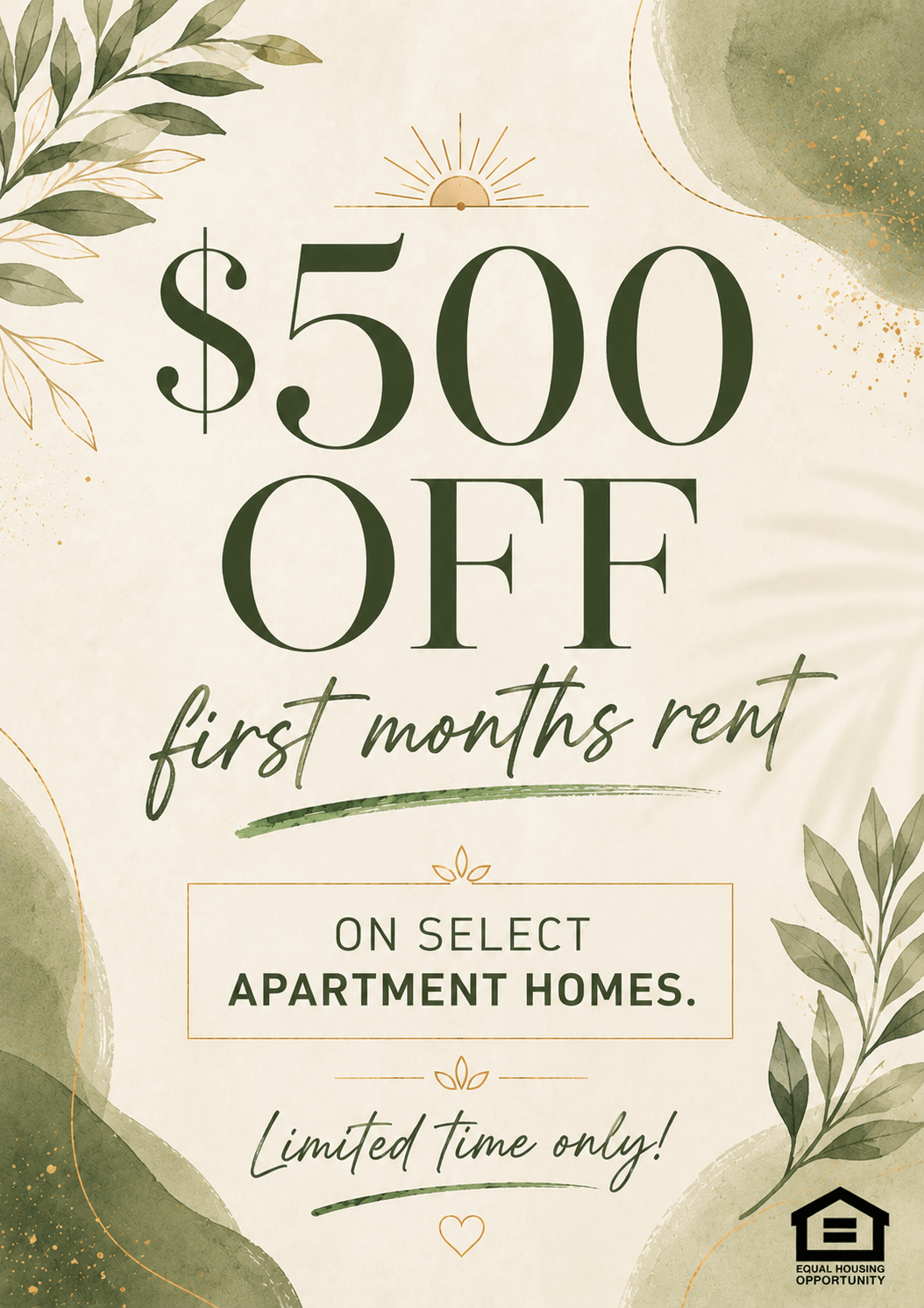 $500 Off First Month's Rent! Offer Valid Through 8/31/26!